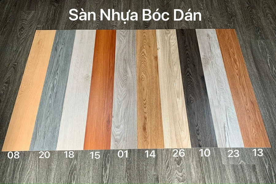 S&agrave;n nhựa v&acirc;n gỗ tự b&oacute;c d&aacute;n