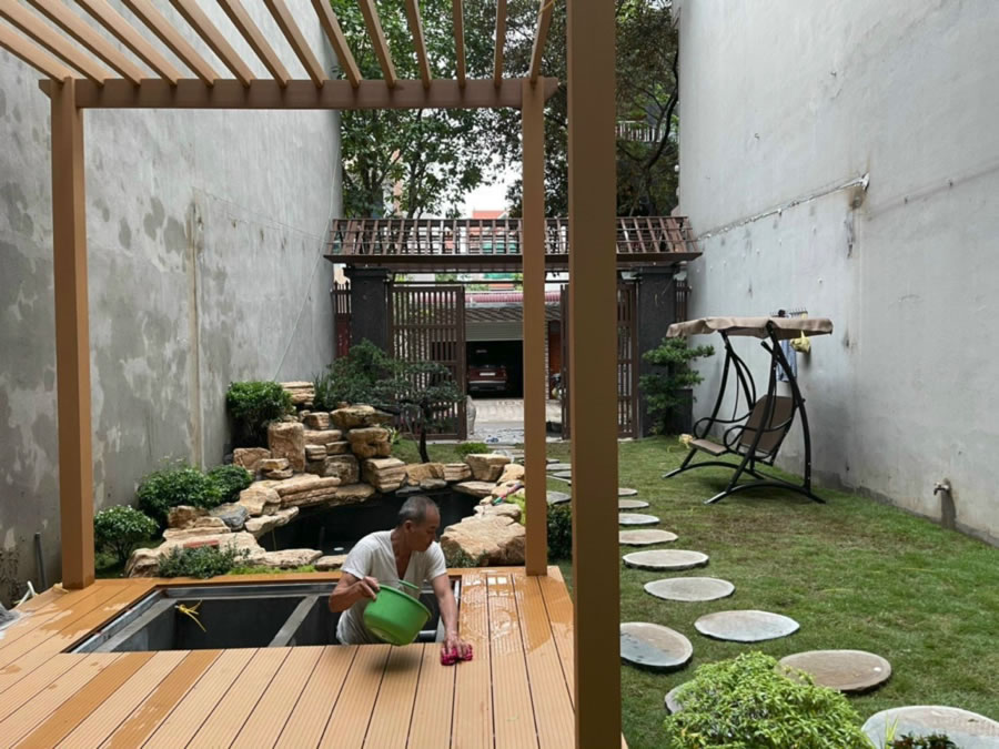 Báo giá thi công sàn gỗ nhựa ngoài trời